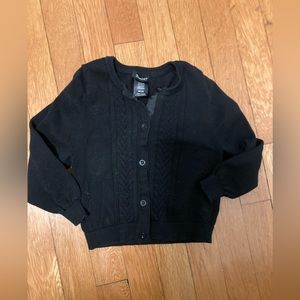 Little girls black cardigan size 3/4. Adorable knit detail. Great condition.